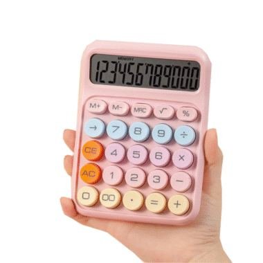 Pink Retro Chunky-Key Calculator, 12 Digit
