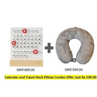 Perpetual Desk Calculator + Travel Neck Pillow Combo