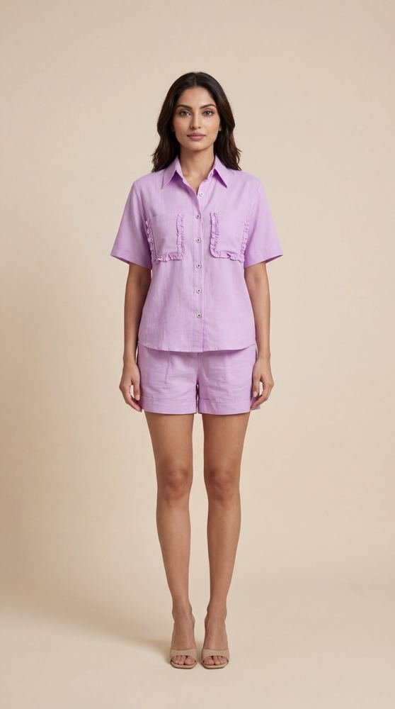 Lavender Ruffled Co-ord Set photo 4