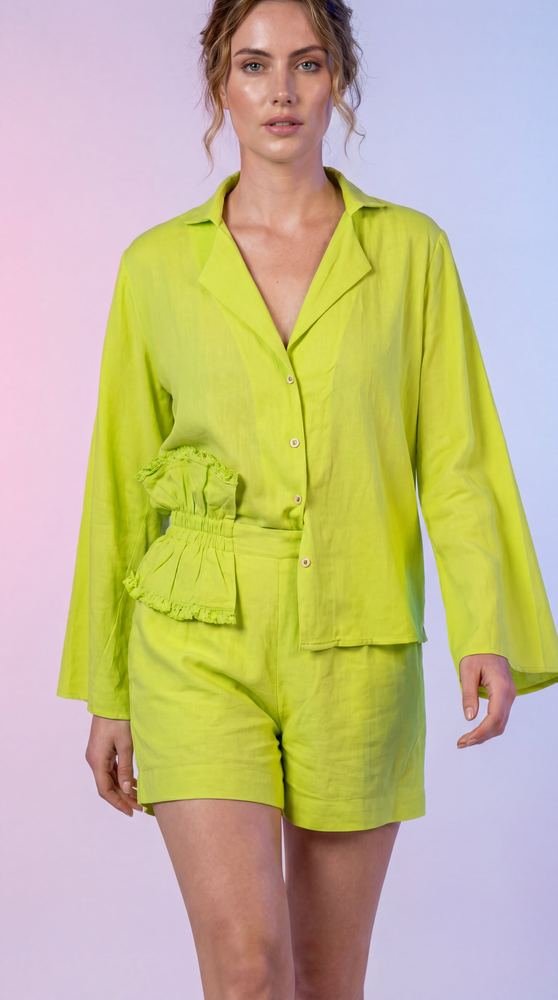Lime Green Shirt & Shorts Co-ord photo 3