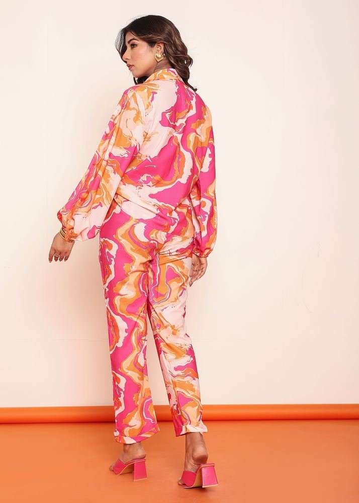 Printed co-ord set with detailed fringes photo 5