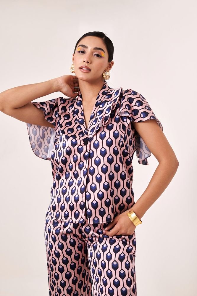 Printed geometric co-ord set