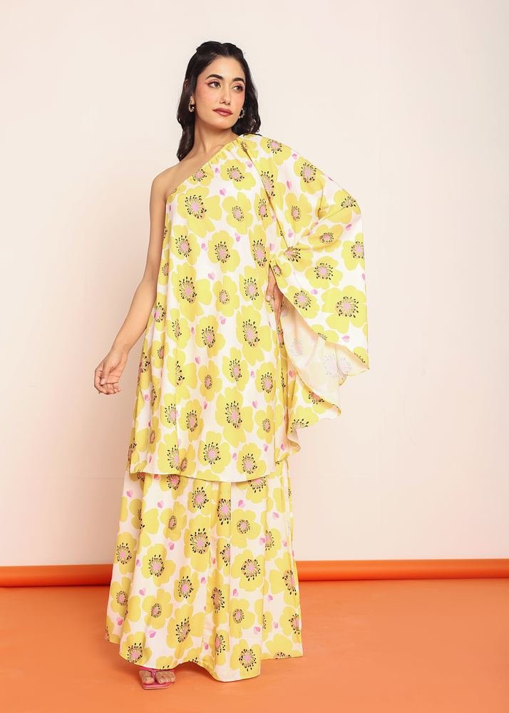 Printed umbrella -cut top with side slited skirt photo 4