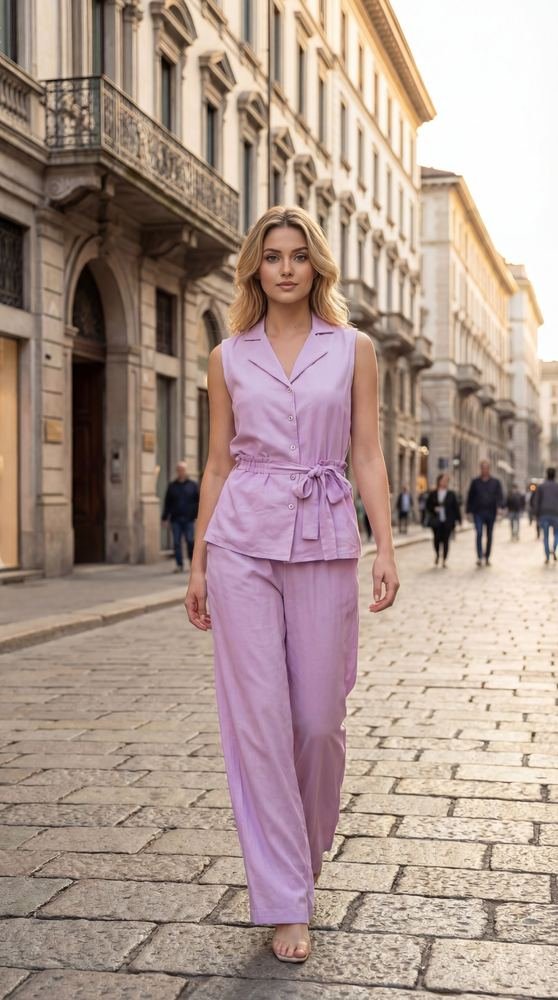 Solid Lavender Blazer Co-ord Set photo 5