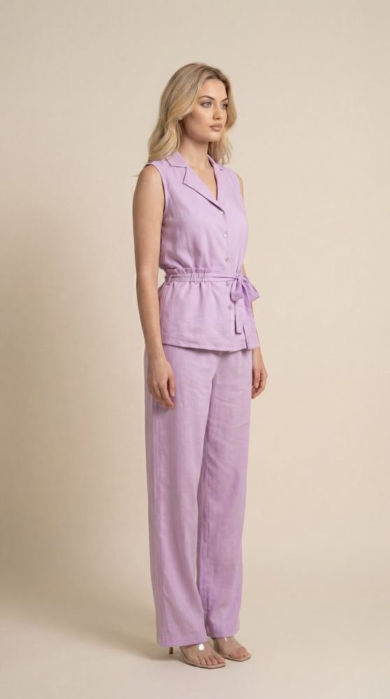 Solid Lavender Blazer Co-ord Set photo 3