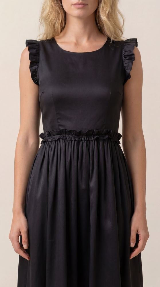 Black Ruffled Maxi Dress photo 4