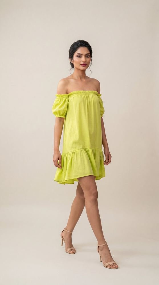 Lime Green Mini Dress photo 3