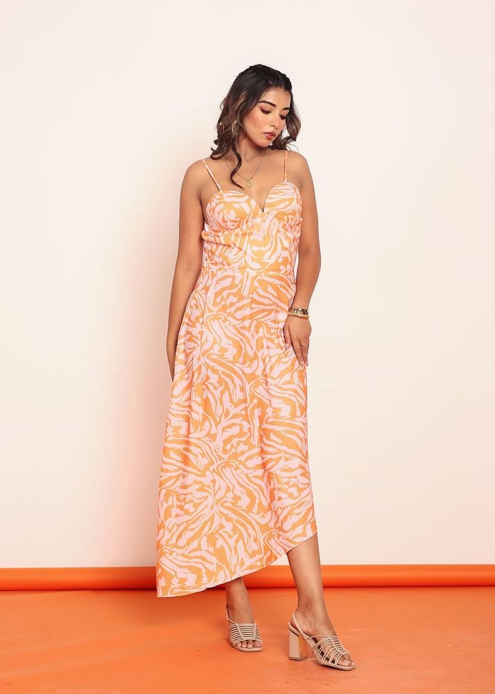 Printed maxi dress with adjustable staps photo 4
