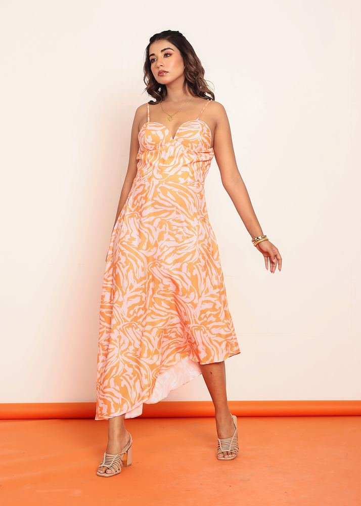 Printed maxi dress with adjustable staps photo 5