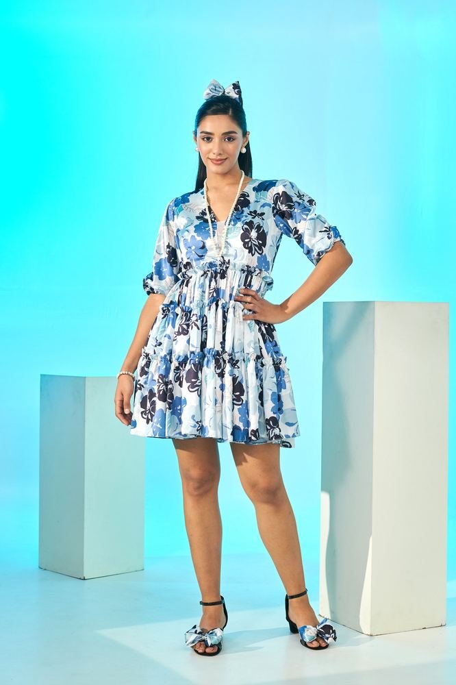Printed Mini Tiered Dress photo 3