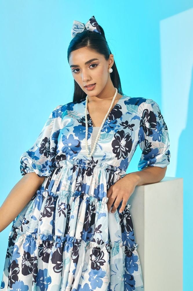 Printed Mini Tiered Dress photo 4