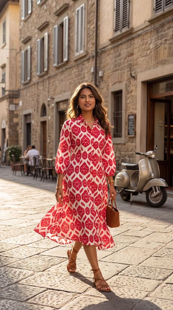 Printed Shirt Dress photo 4