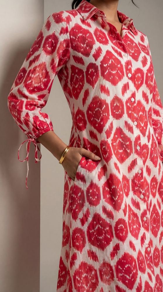 Printed Shirt Dress photo 2