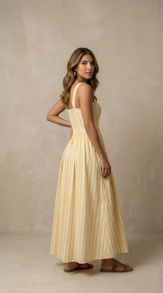 Striped Midi Dress with Pockets photo 3