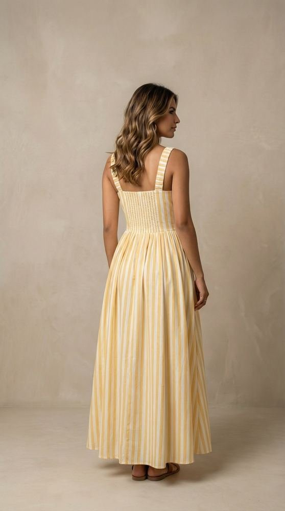 Striped Midi Dress with Pockets photo 4