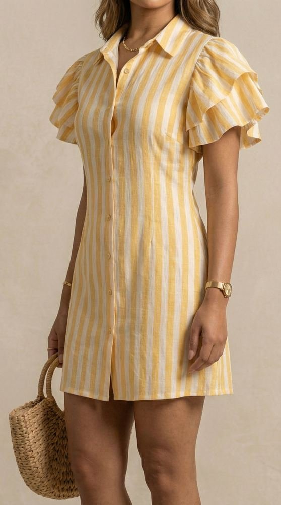 Striped Mini Shirt Dress