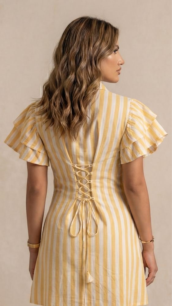 Striped Mini Shirt Dress photo 2