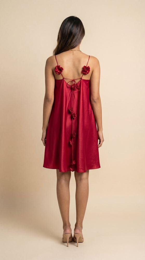 Wine Solid Mini Dress photo 2