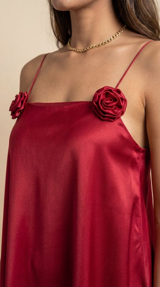 Wine Solid Mini Dress photo 3