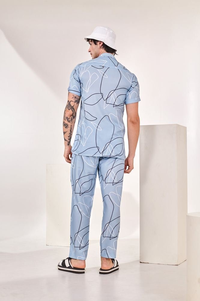 Abstract Blue Print Co-ord Set photo 3