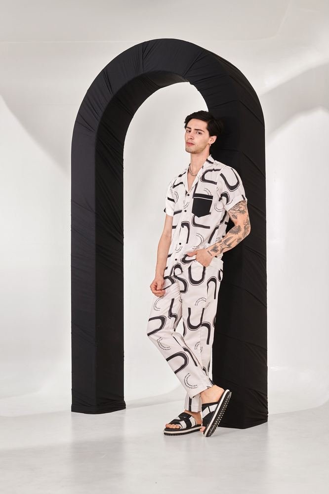 Abstract Ivory Print Co-ord Set photo 4