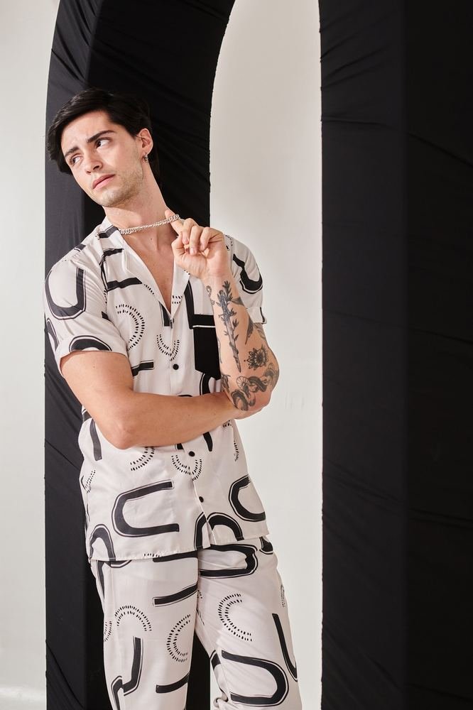 Abstract Ivory Print Co-ord Set photo 2