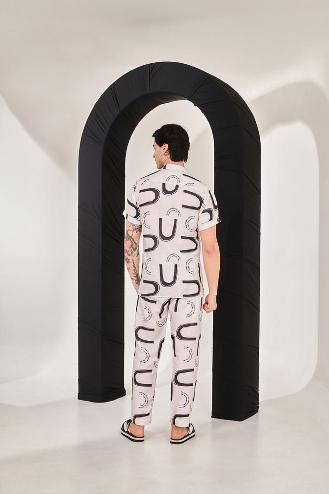 Abstract Ivory Print Co-ord Set photo 3