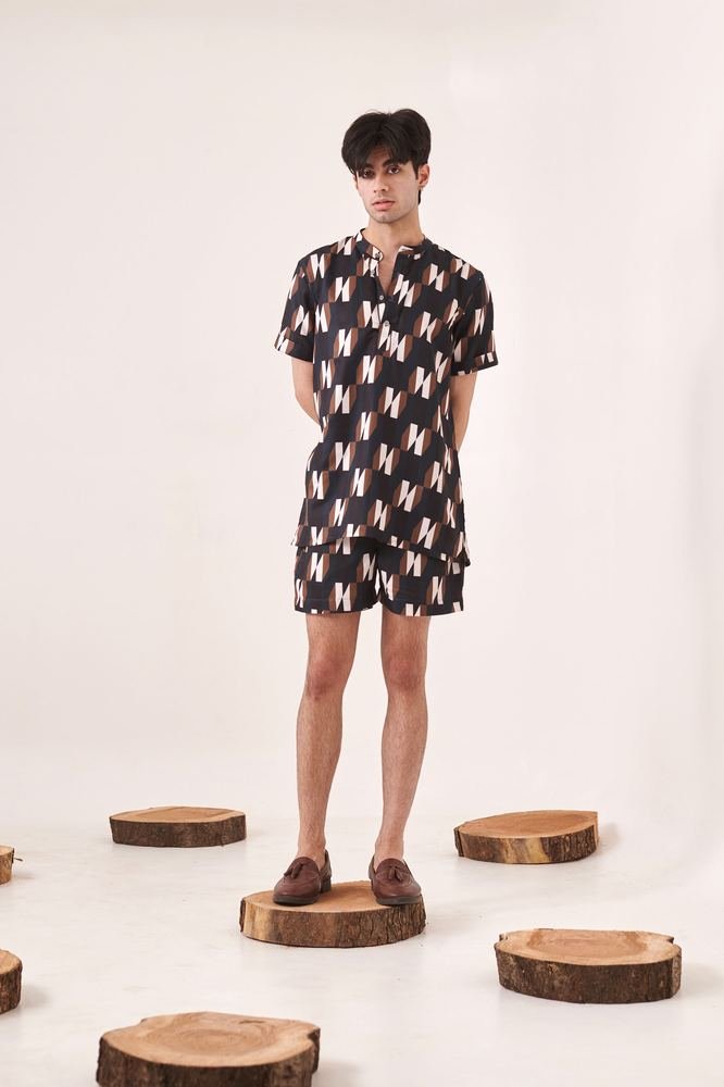 Black & Green Geometric Print Co-ord Set photo 2