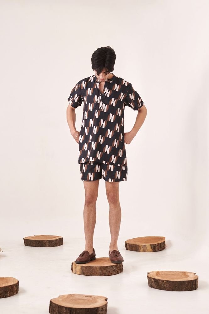 Black & Green Geometric Print Co-ord Set photo 3