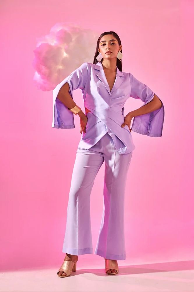 Lavender flared trouser photo 2