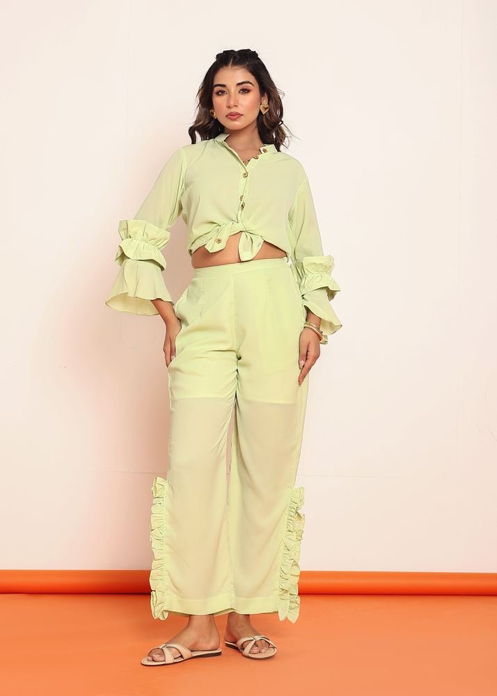 Lime green straight pant photo 4
