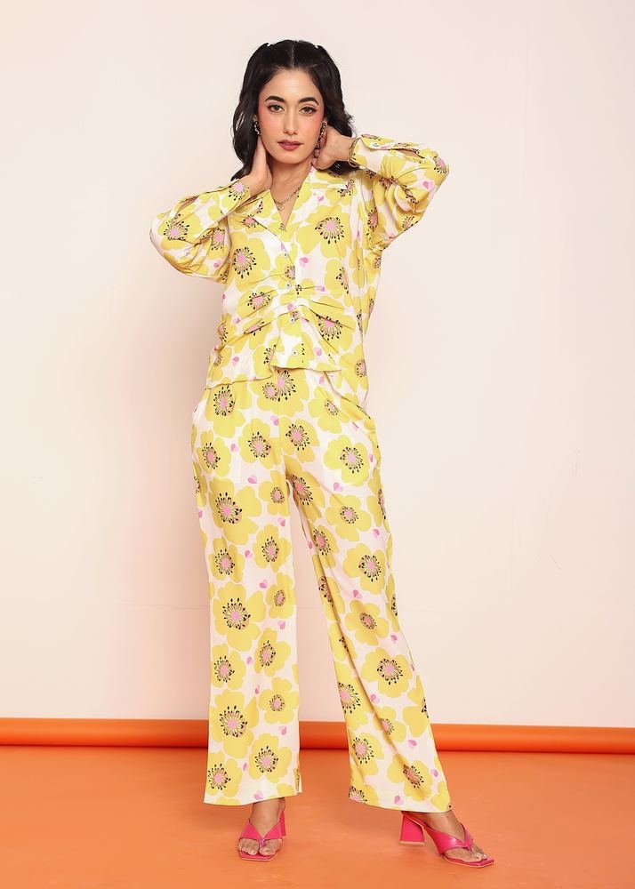 Printed floral straight pant