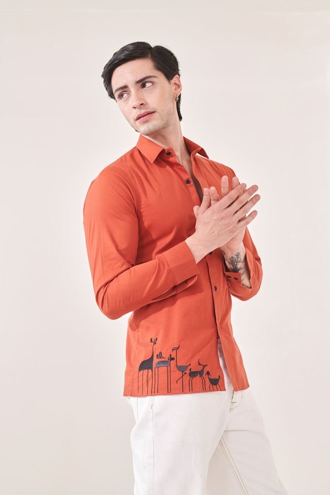 Animal Caricature Embroidered Shirt photo 3