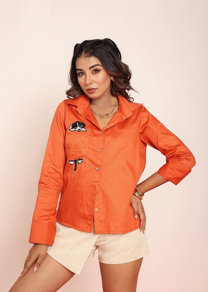Dog embroidered shirt