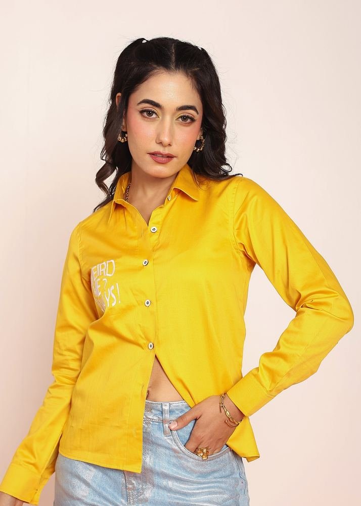 Embroidered shirt with shaped collar photo 2