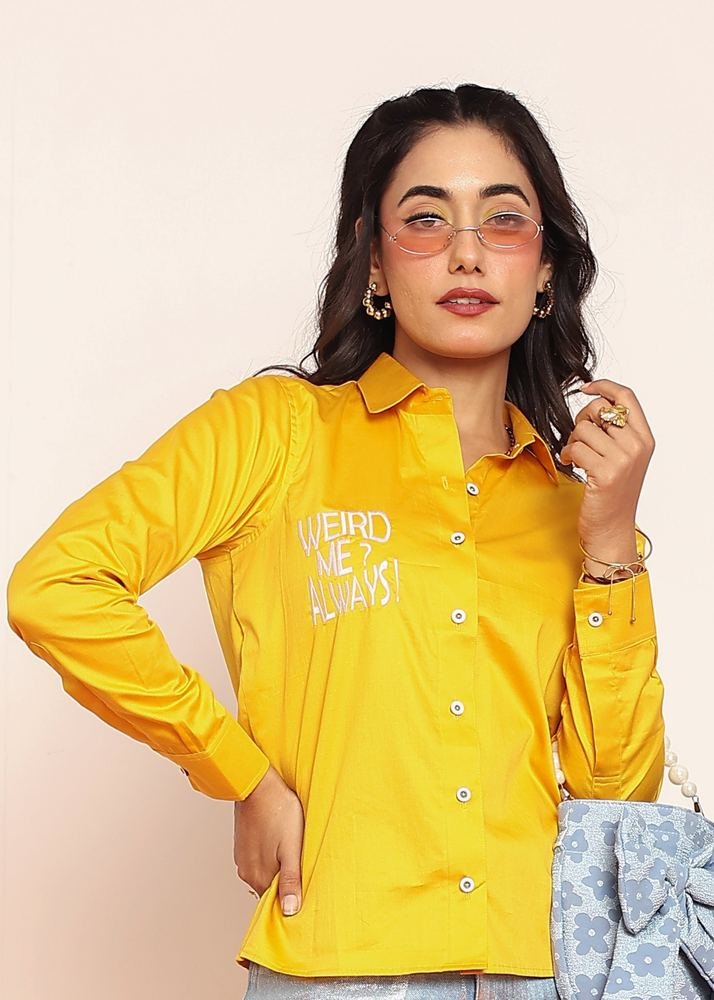 Embroidered shirt with shaped collar photo 5