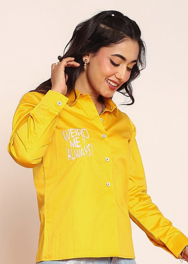 Embroidered shirt with shaped collar photo 3