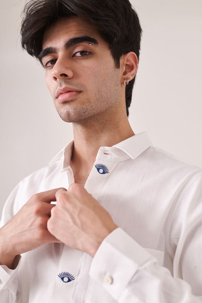 Evil Eye Embroidered Shirt photo 3