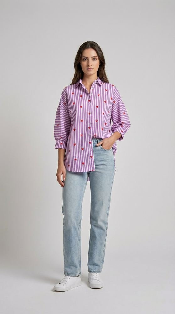 Lavender Striped Shirt photo 2