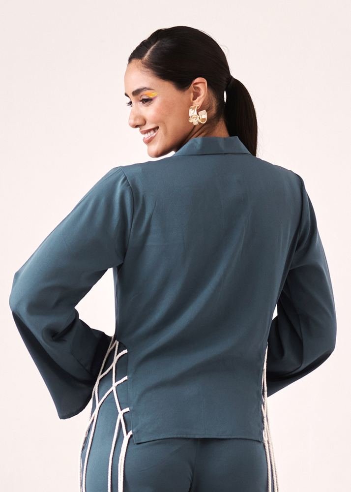 Litchen blue blazer shirt photo 3