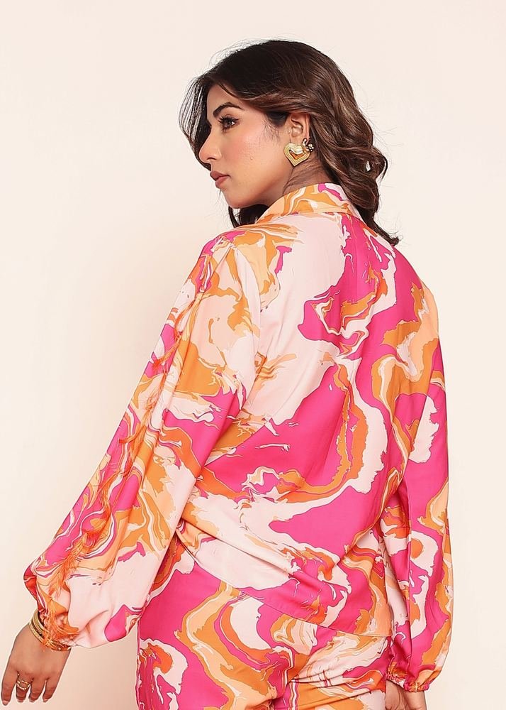 Printed puff sleeves shirt photo 5