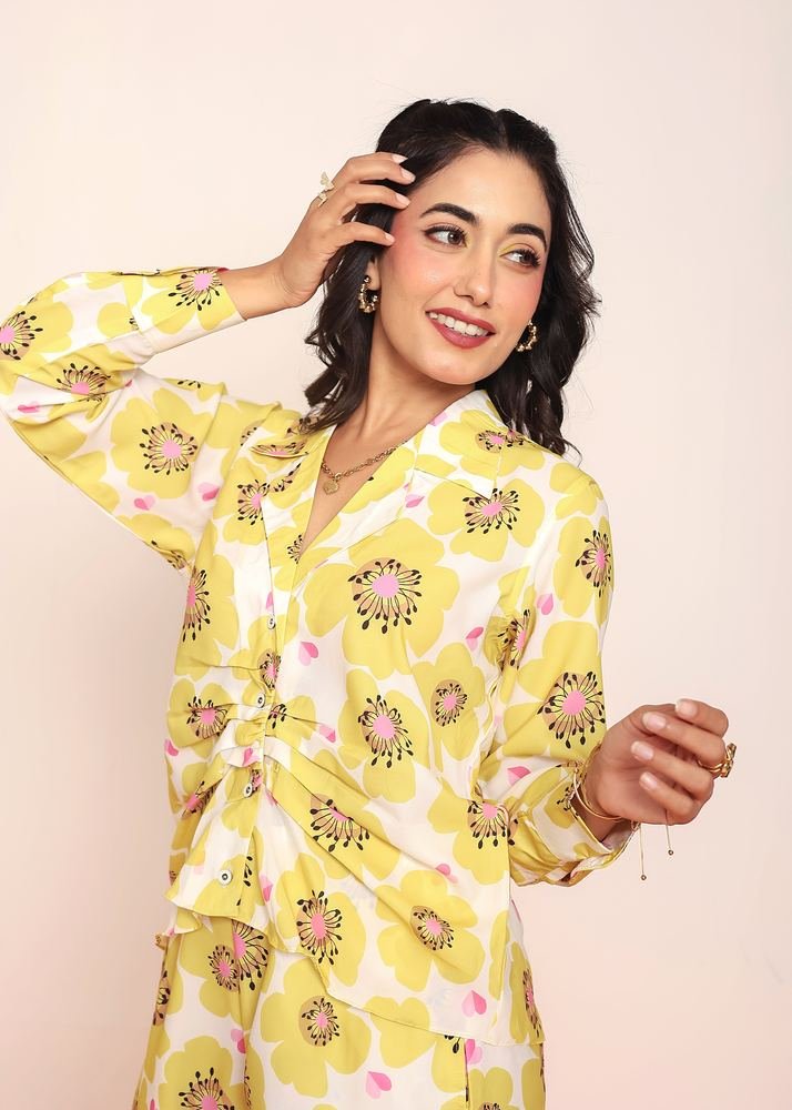 Printed pleated shirt photo 2