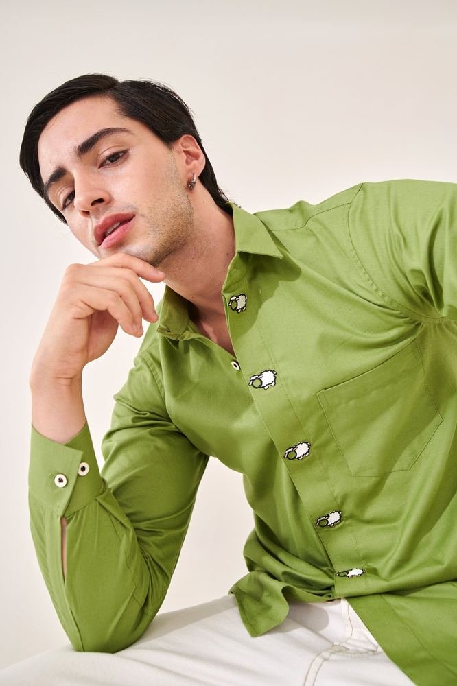 Sheep Embroidered Shirt photo 3