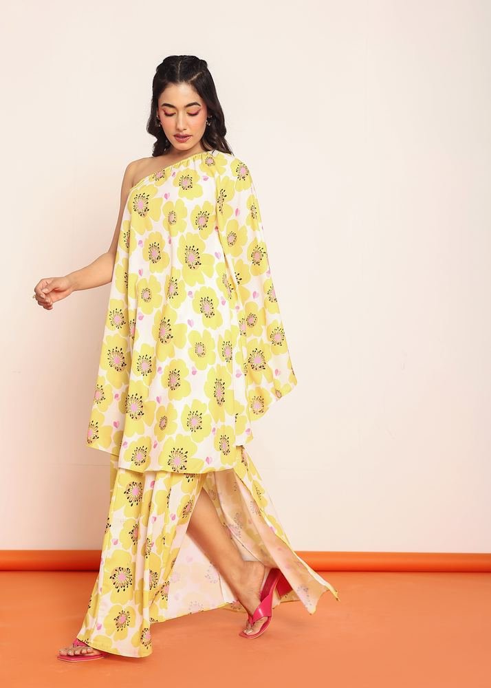 Floral slited skirt