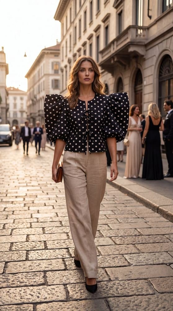 Black Polka Dot Top