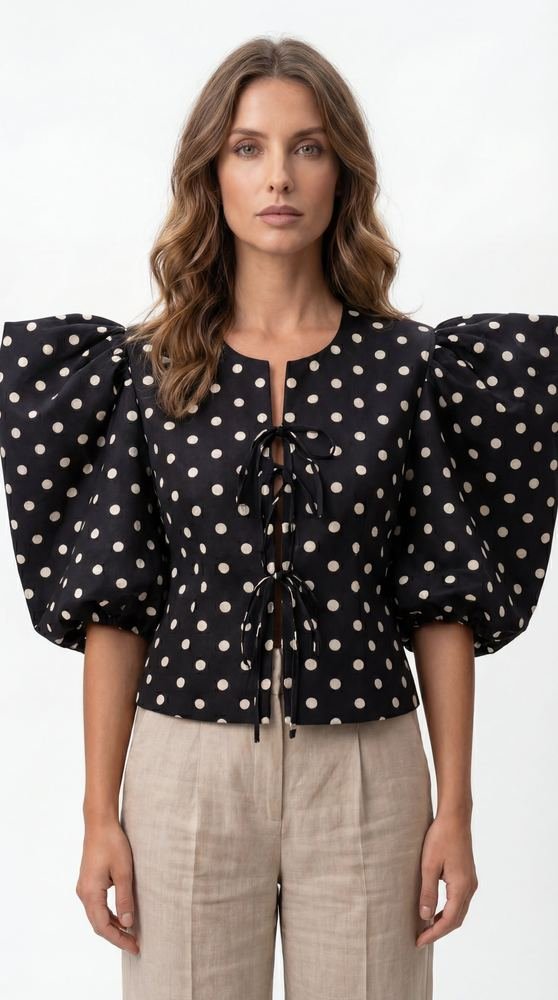 Black Polka Dot Top photo 2