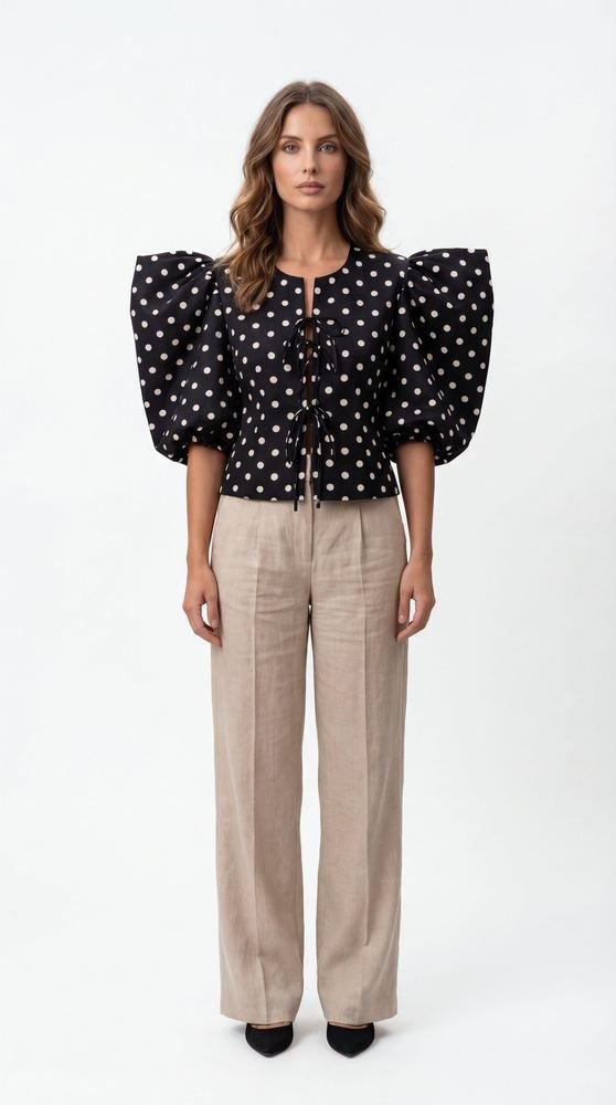 Black Polka Dot Top photo 4