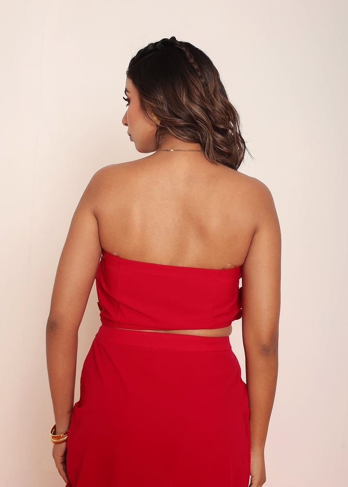 Hot Red bow tube top photo 2