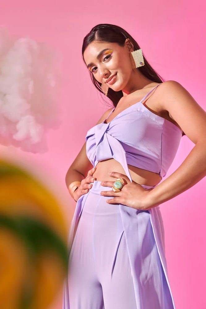 Lavender crop top photo 2