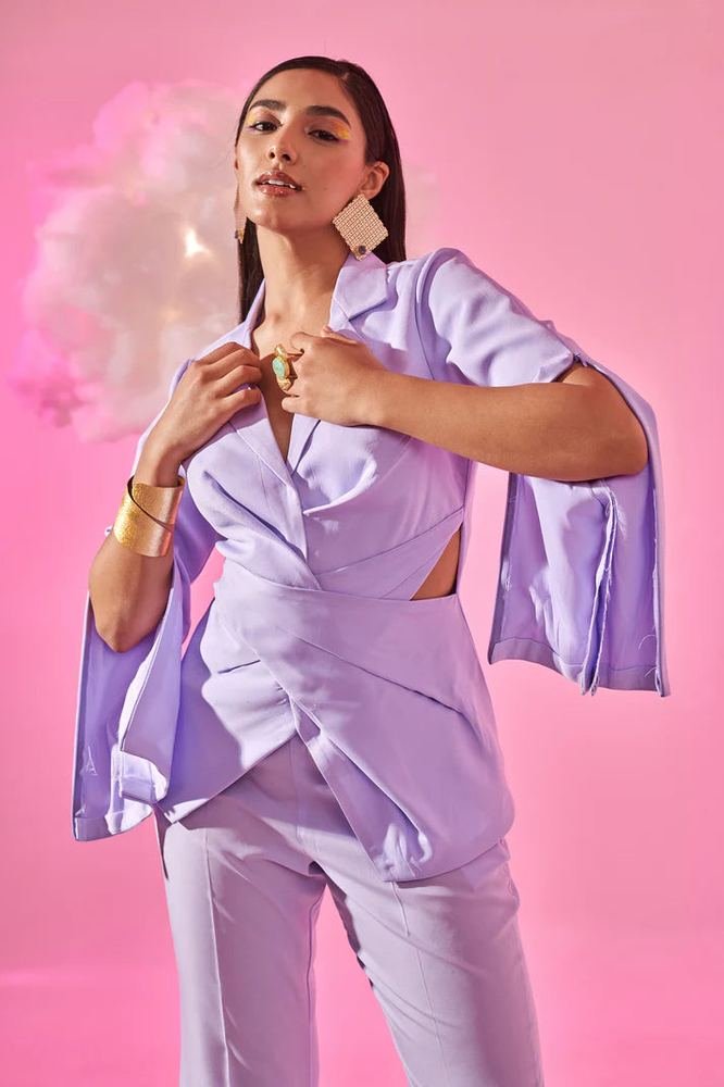 Lavender twisted blazer